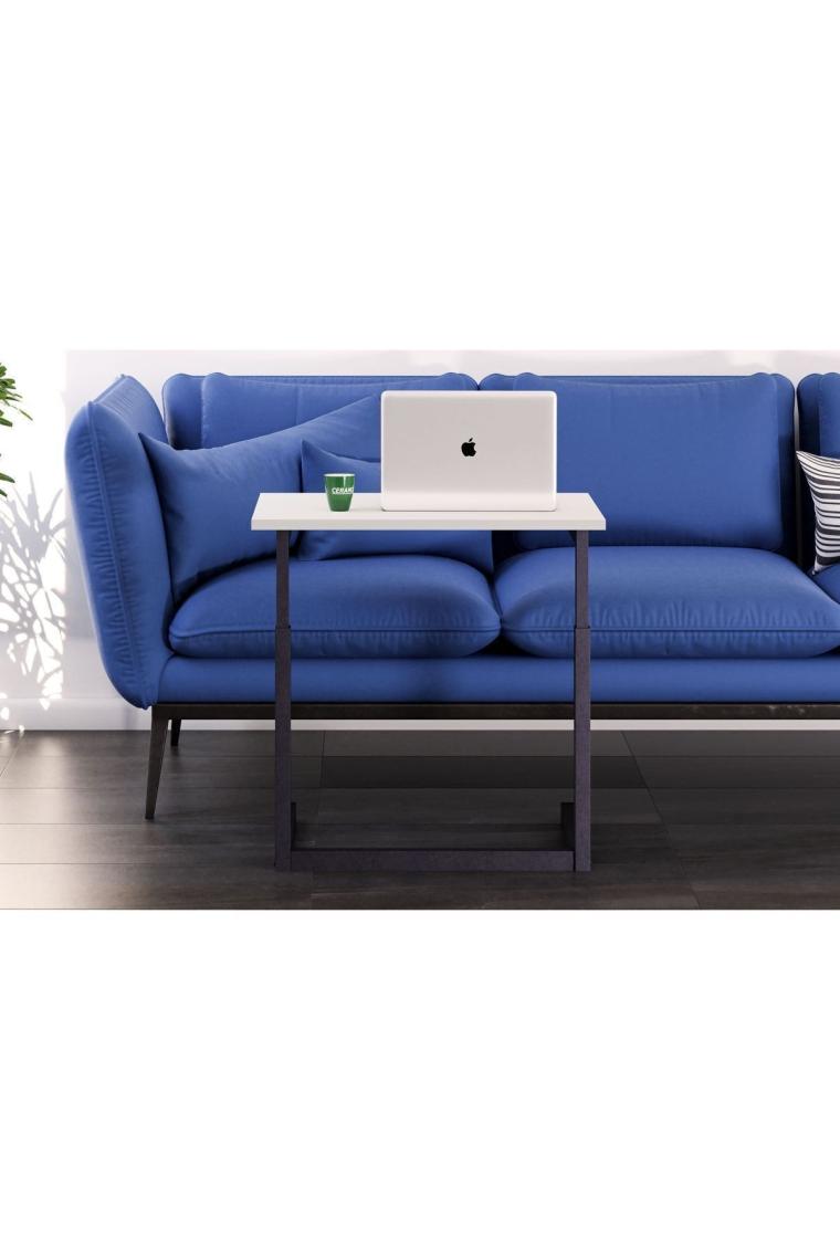 Spa Yükseklik Ayarlı Laptop Sehpası, C Sehpa, Beyaz