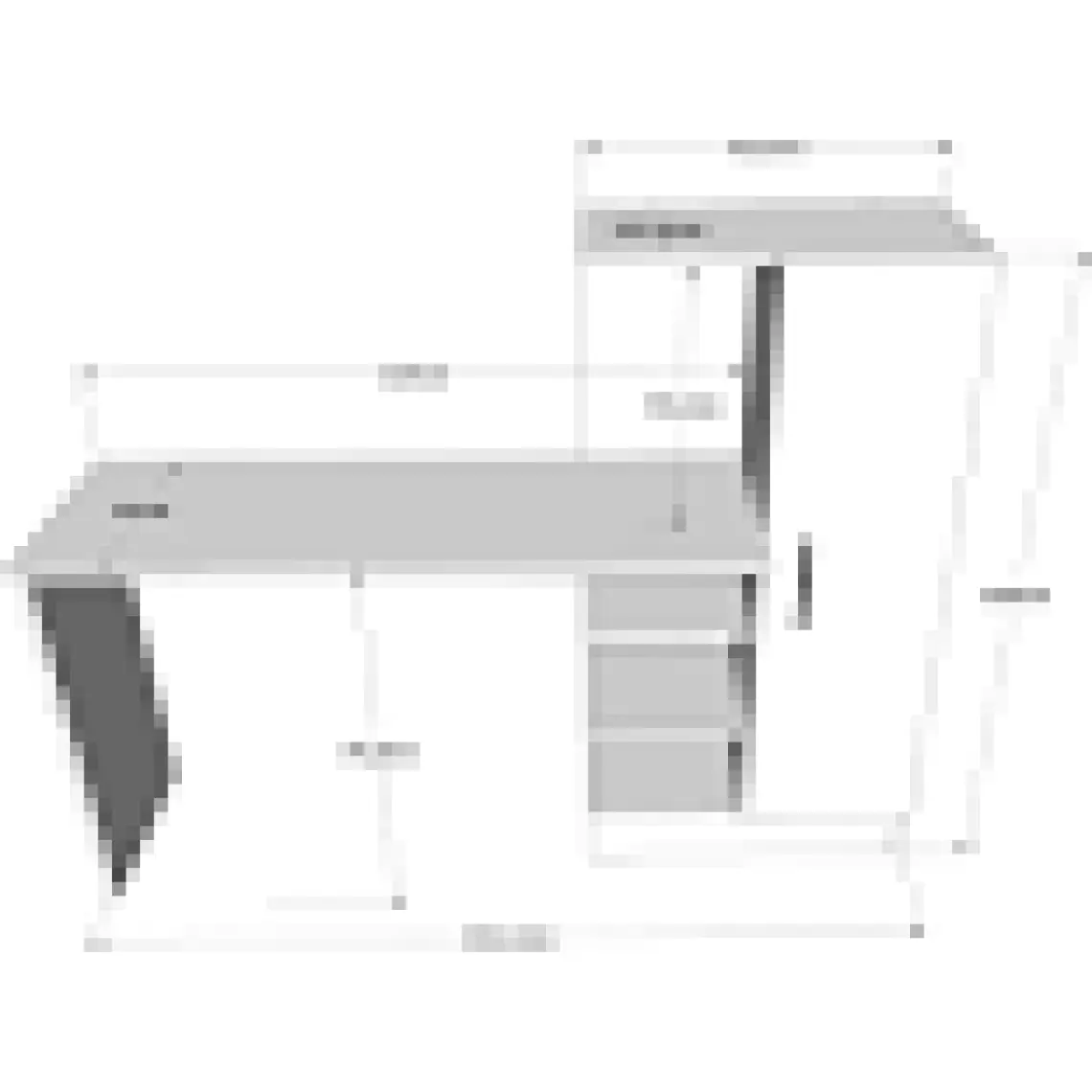 Yurudesign Laura Kitaplıklı Çalışma Masası Atlantik Çam Siyah CT2-AB