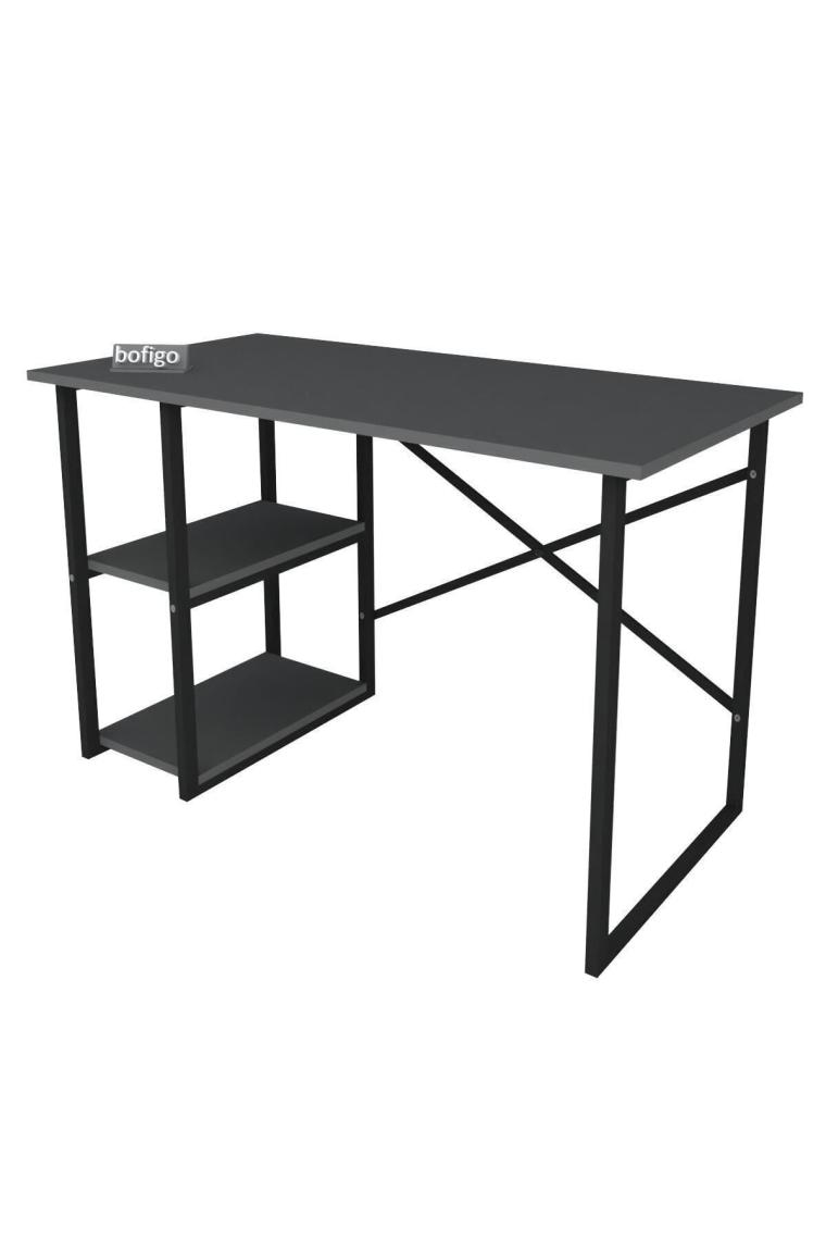 60x120 Cm 2 Raflı Çalışma Masası Bilgisayar Masası Ofis Ders Yemek Masası Antrasit
