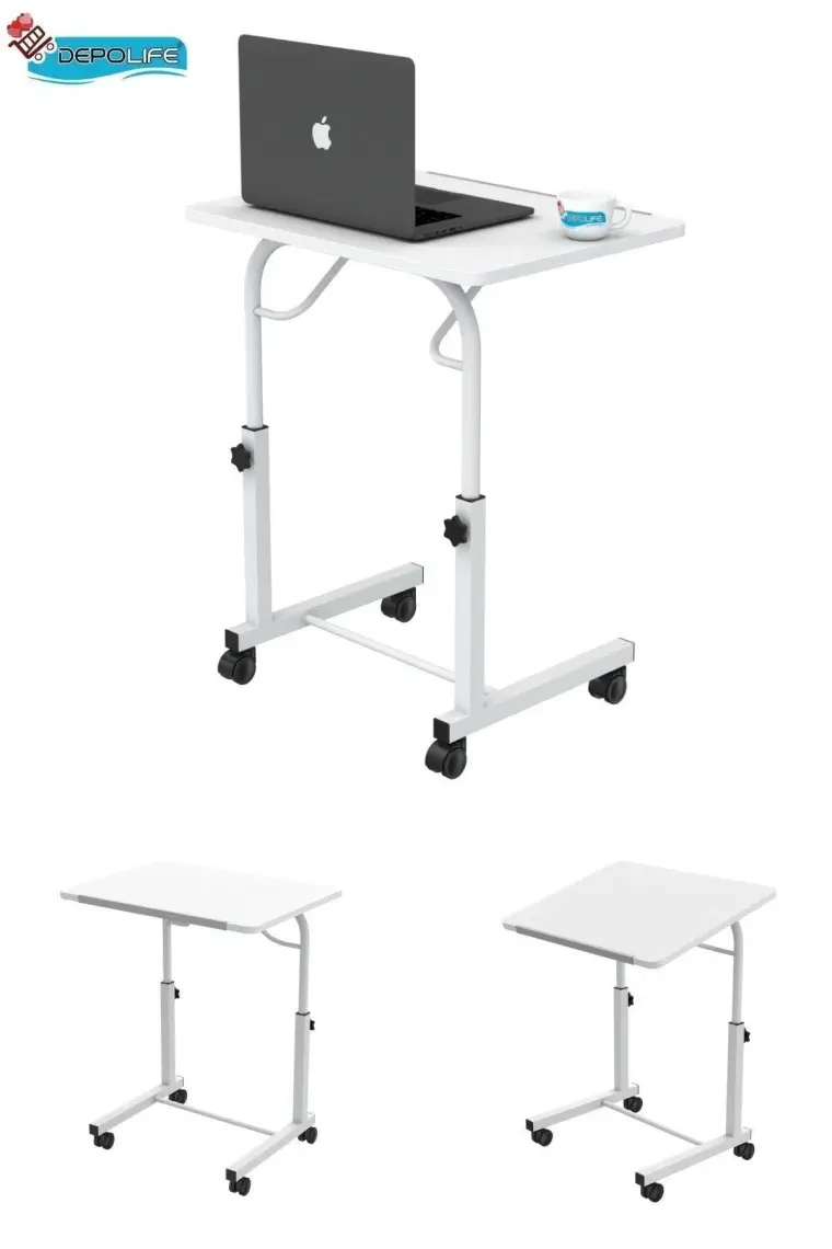 Depolife Eğim Yükseklik Ayarlı Laptop Sehpası Kahvaltı Ders Çalışma Bilgisayar Ofis Yemek Masası Metal Ayak