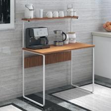 Dehalimited G Masa 100X50 Metal Iskeletli Parlak Bambu Yüzey Ders Çalışma ve Bilgisayar Masası