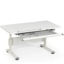 Creo Mobili Ayarlanabilir Çalışma Masası, Eğimli ve Montessori Uyumlu Masa - 130x70 Cm, Beyaz/Gri - Vega Basic