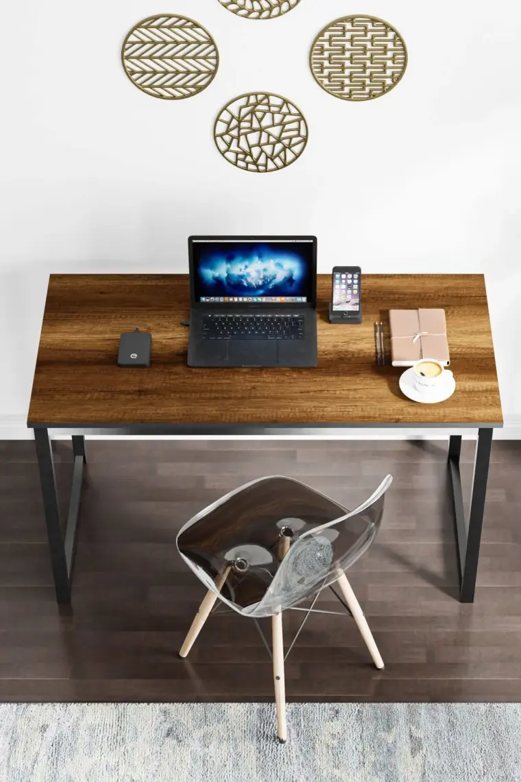 Ceramical MS1 Metal Ayaklı Çalışma Masası - 120cm - Ceviz