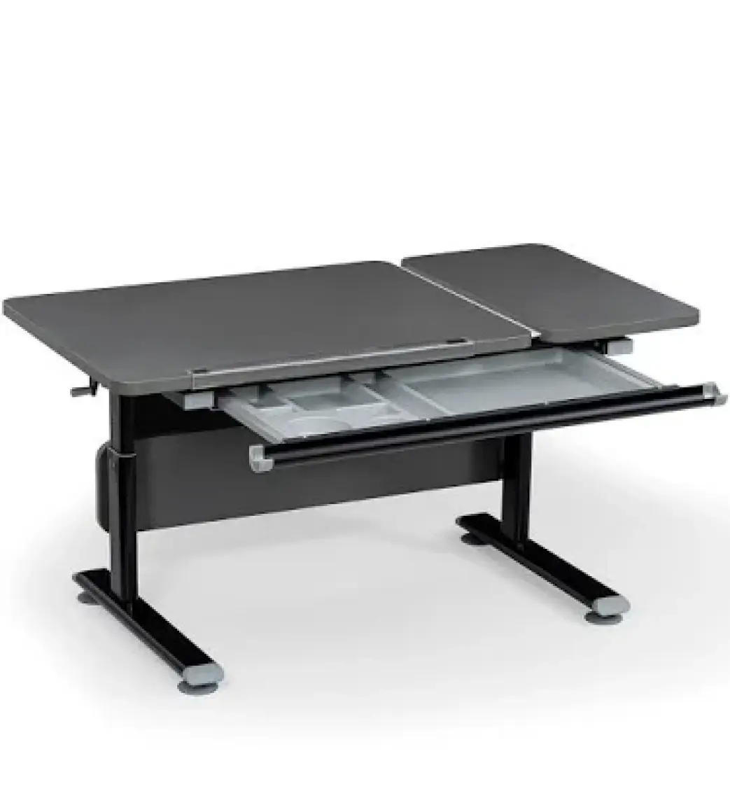 Creo Mobili Ev Ofis Kullanımı İçin Çekmeceli Çalışma Masası - Antrasit/Gri - 130x70 Cm, Vega Basic