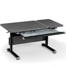 Creo Mobili Ev Ofis Kullanımı İçin Çekmeceli Çalışma Masası - Antrasit/Gri - 130x70 Cm, Vega Basic