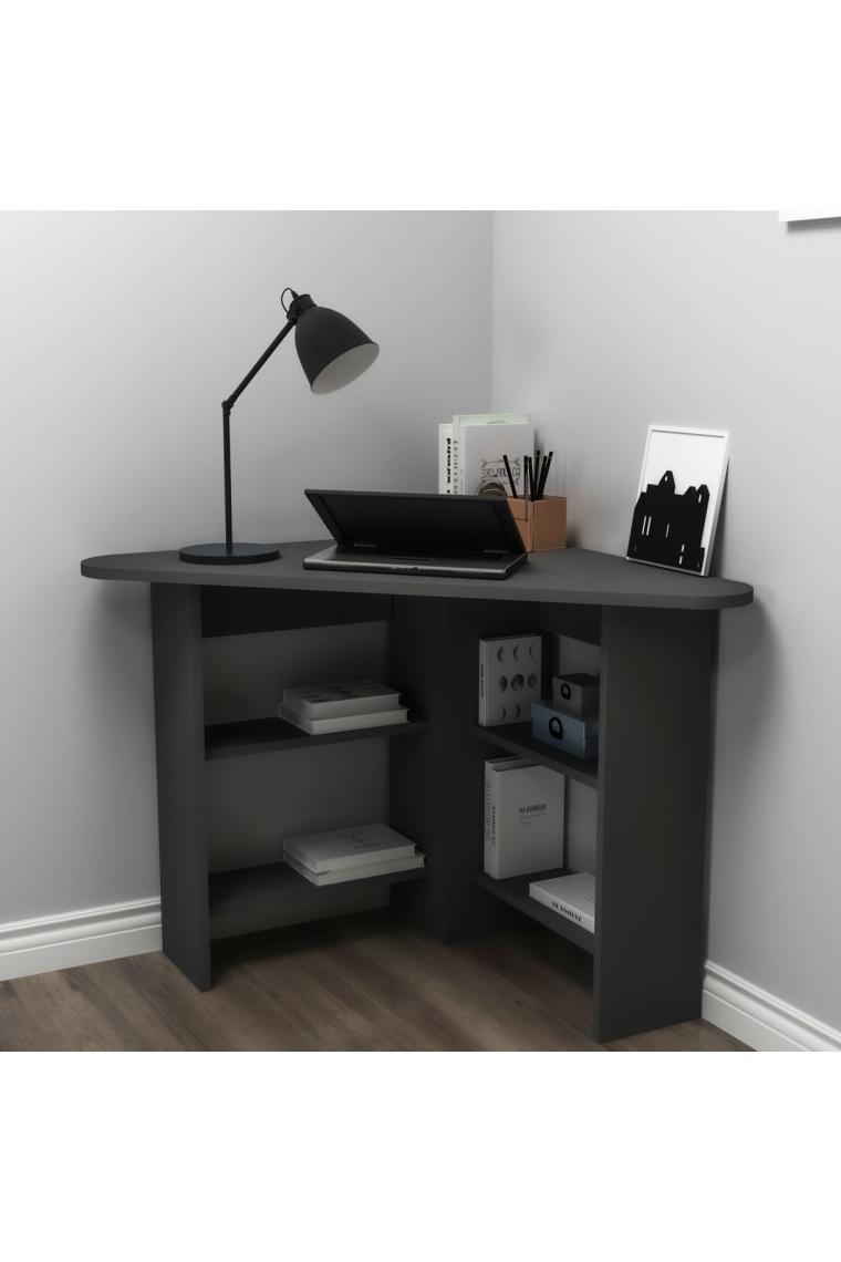 Corner Köşe Çalışma Masası Bilgisayar Masası Yer Kaplamaz Ofis Masası, Antrasit - Corner