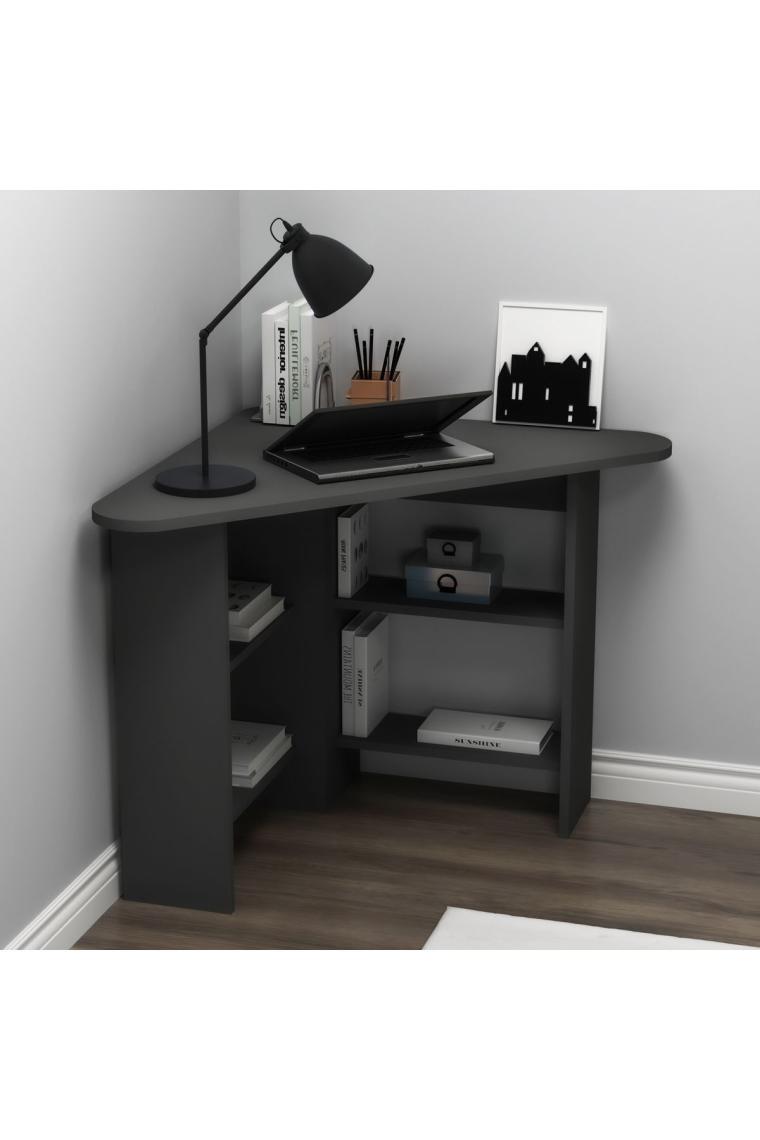 Corner Köşe Çalışma Masası Bilgisayar Masası Yer Kaplamaz Ofis Masası, Antrasit - Corner