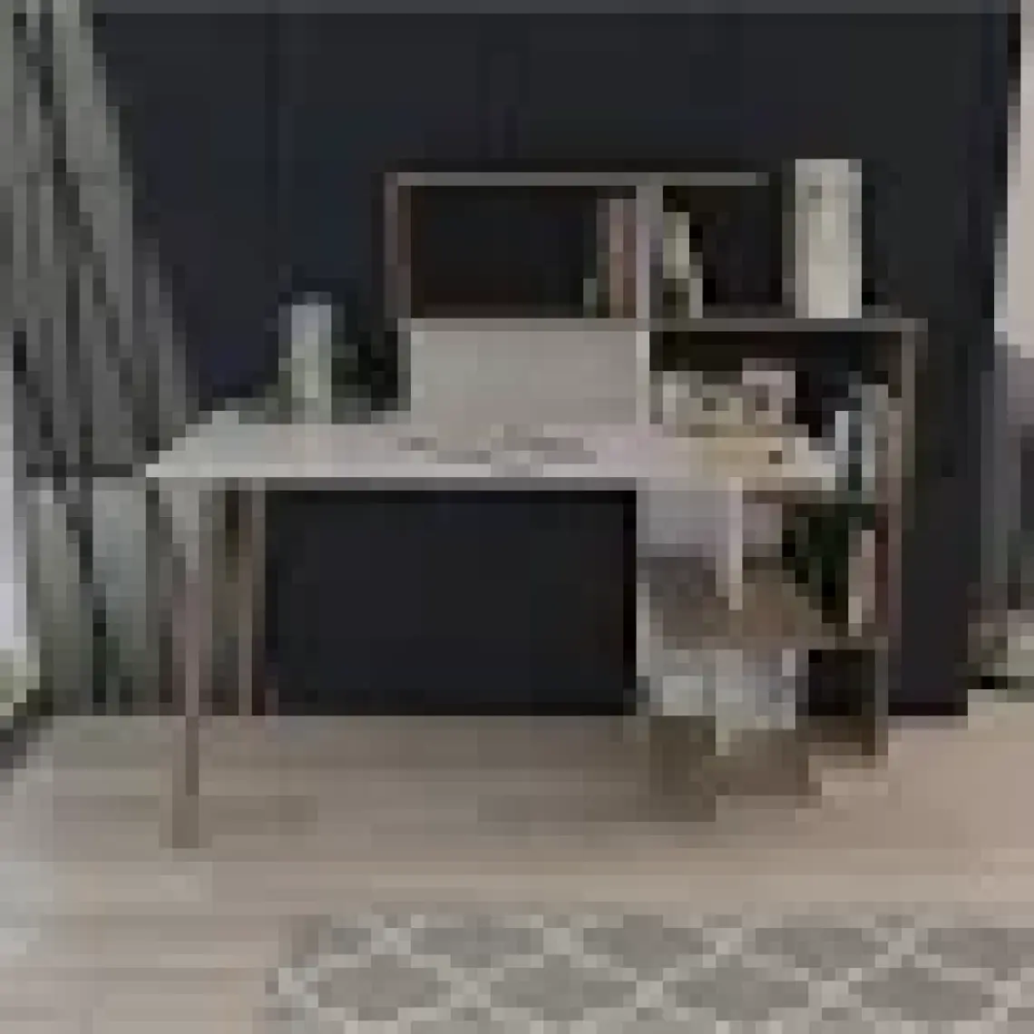 Lagomood Uzay Çalışma Masası Beyaz Ceviz