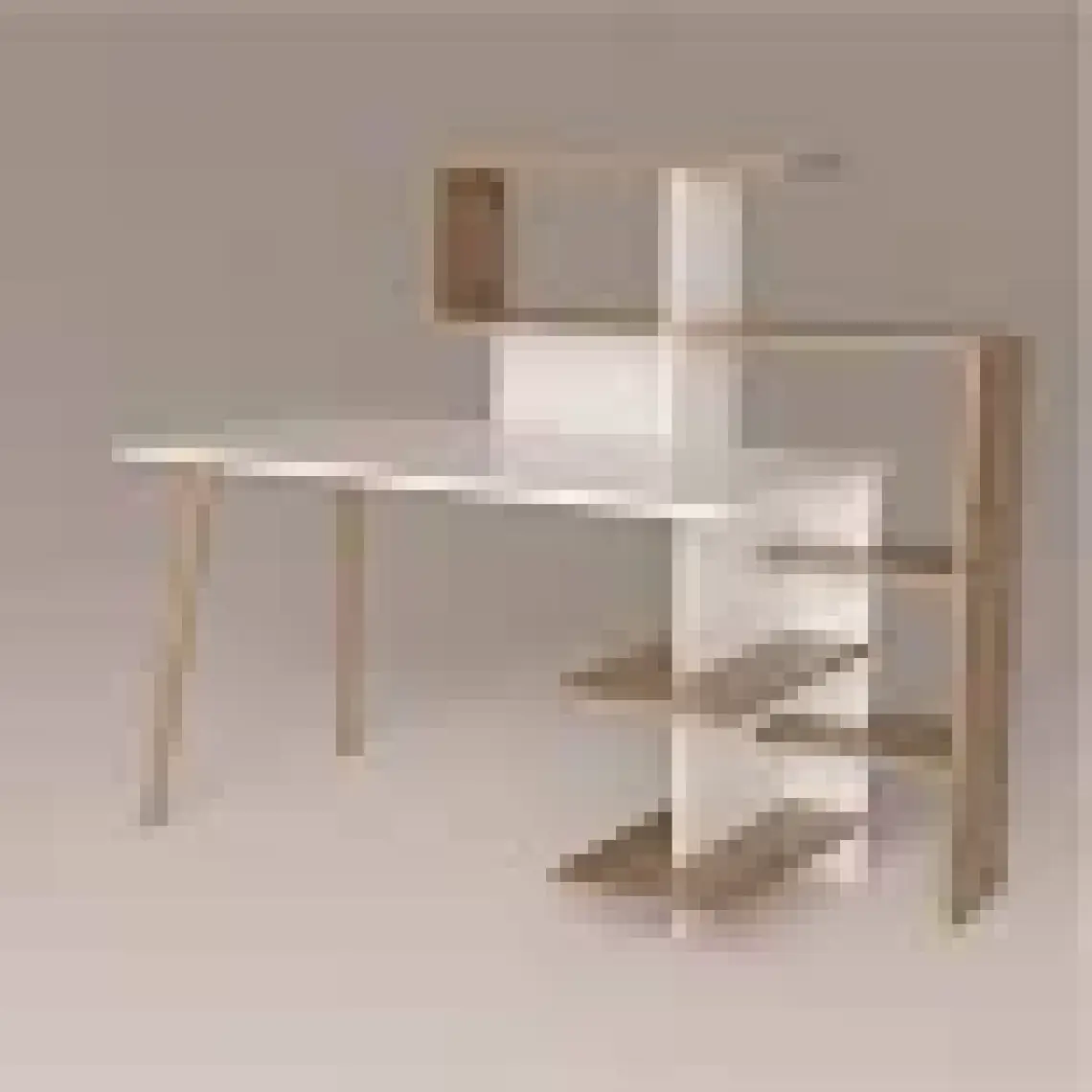 Lagomood Uzay Çalışma Masası Beyaz Ceviz