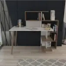 Lagomood Uzay Çalışma Masası Beyaz Ceviz