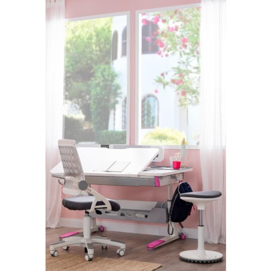 Creo Mobili Ergonomik Öğrenci Masası Çok Fonksiyonlu Çalışma Masası - 120x75 Cm, Beyaz/Fuşya - Sirius Standart