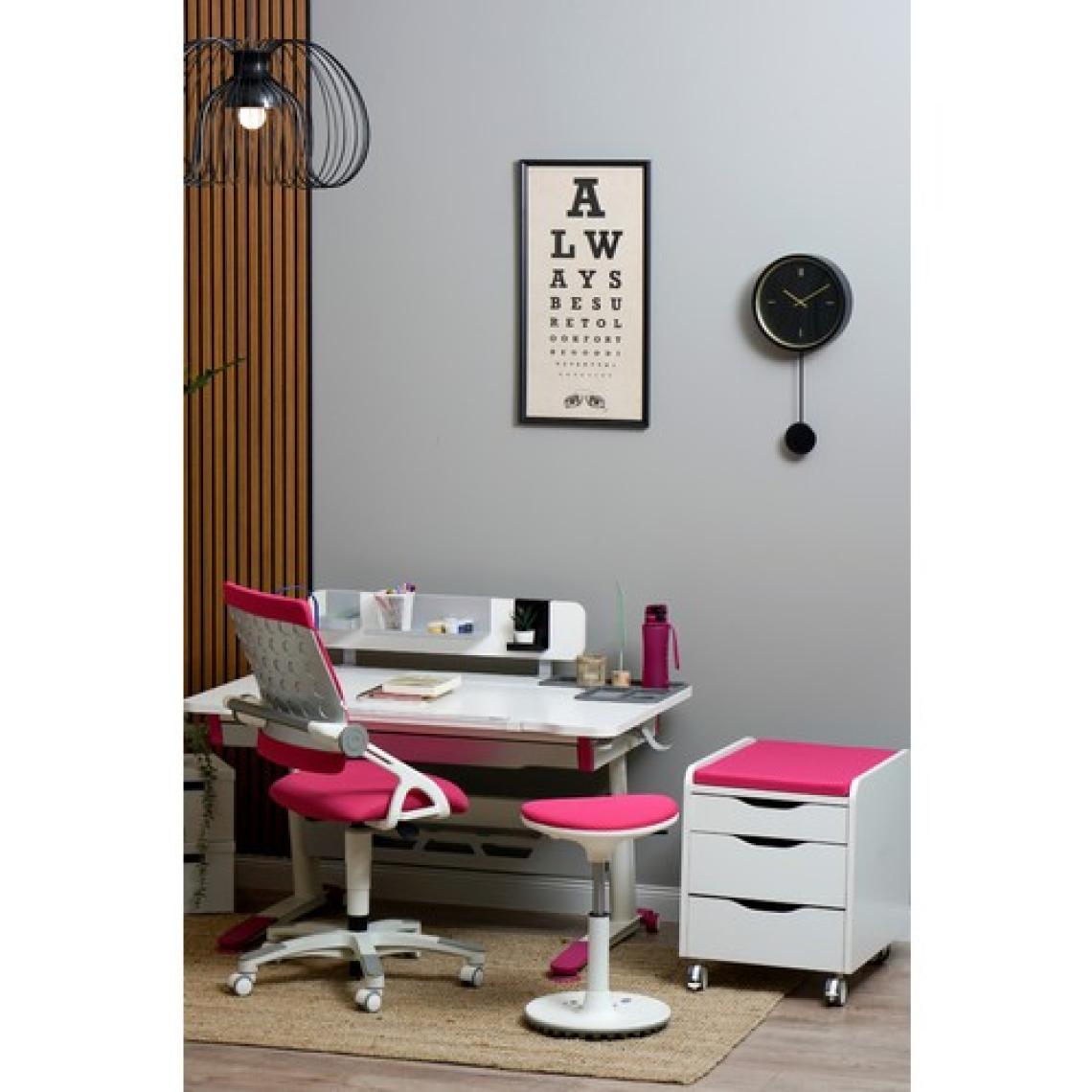 Creo Mobili Ergonomik Öğrenci Masası Çok Fonksiyonlu Çalışma Masası - 120x75 Cm, Beyaz/Fuşya - Sirius Standart