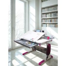Creo Mobili Ergonomik Öğrenci Masası Çok Fonksiyonlu Çalışma Masası - 120x75 Cm, Beyaz/Fuşya - Sirius Standart