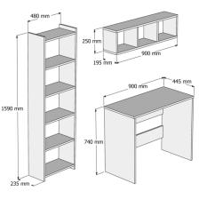 Çalışma Masası Raflı Kitaplıklı Çam - Clm0302