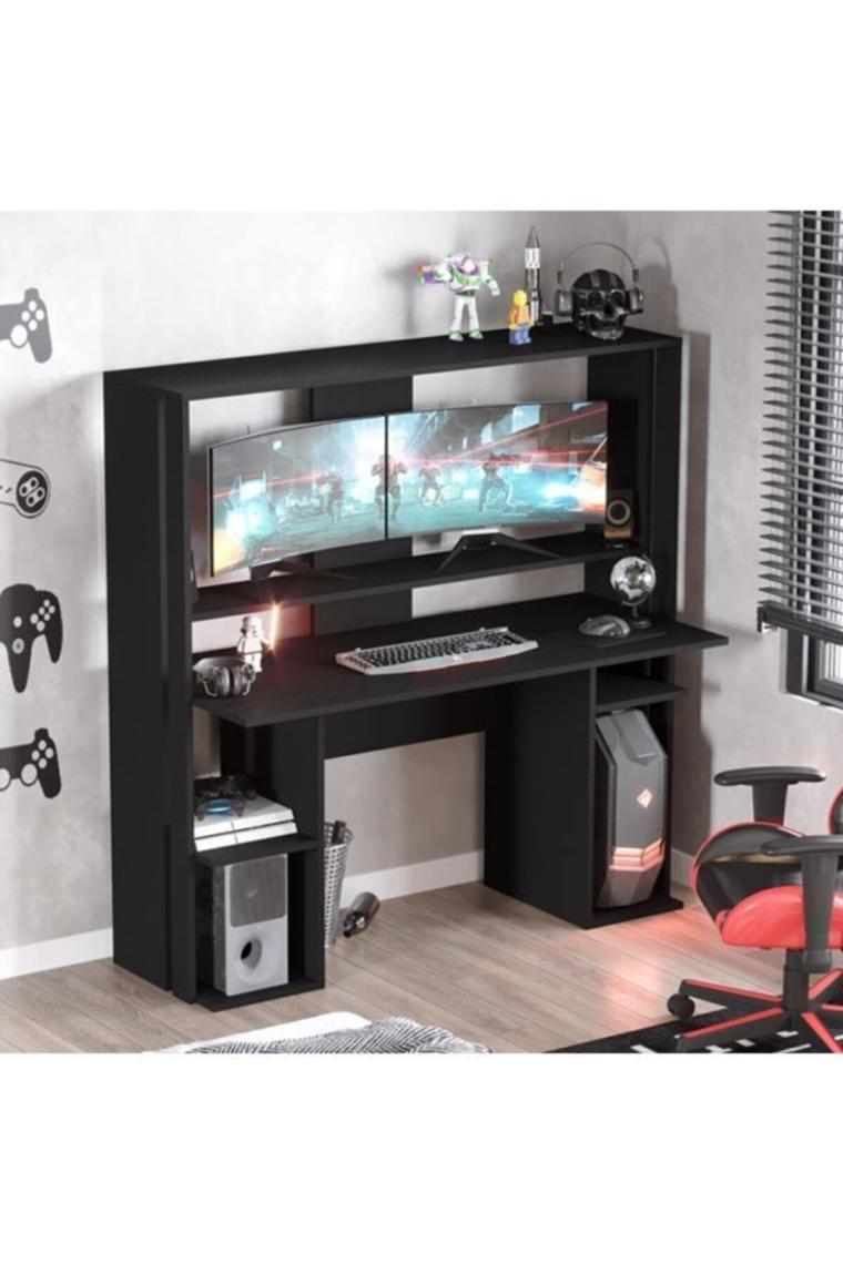 Robin Home Dragon Oyuncu Masası Gamer Masa Gaming Bilgisayar Masası Siyah