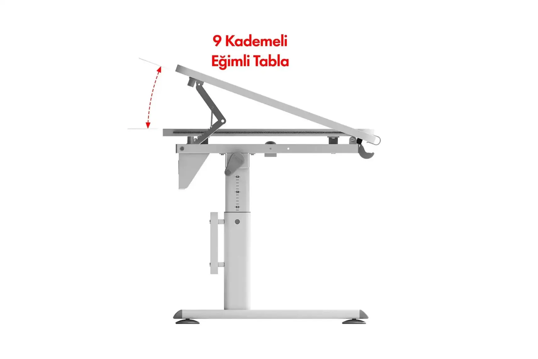 Creo Mobili Erkek Çocuk Çalışma Masası Yükseklik Ayarlı - 130x70 Cm, Beyaz/Mavi - Vega Simple