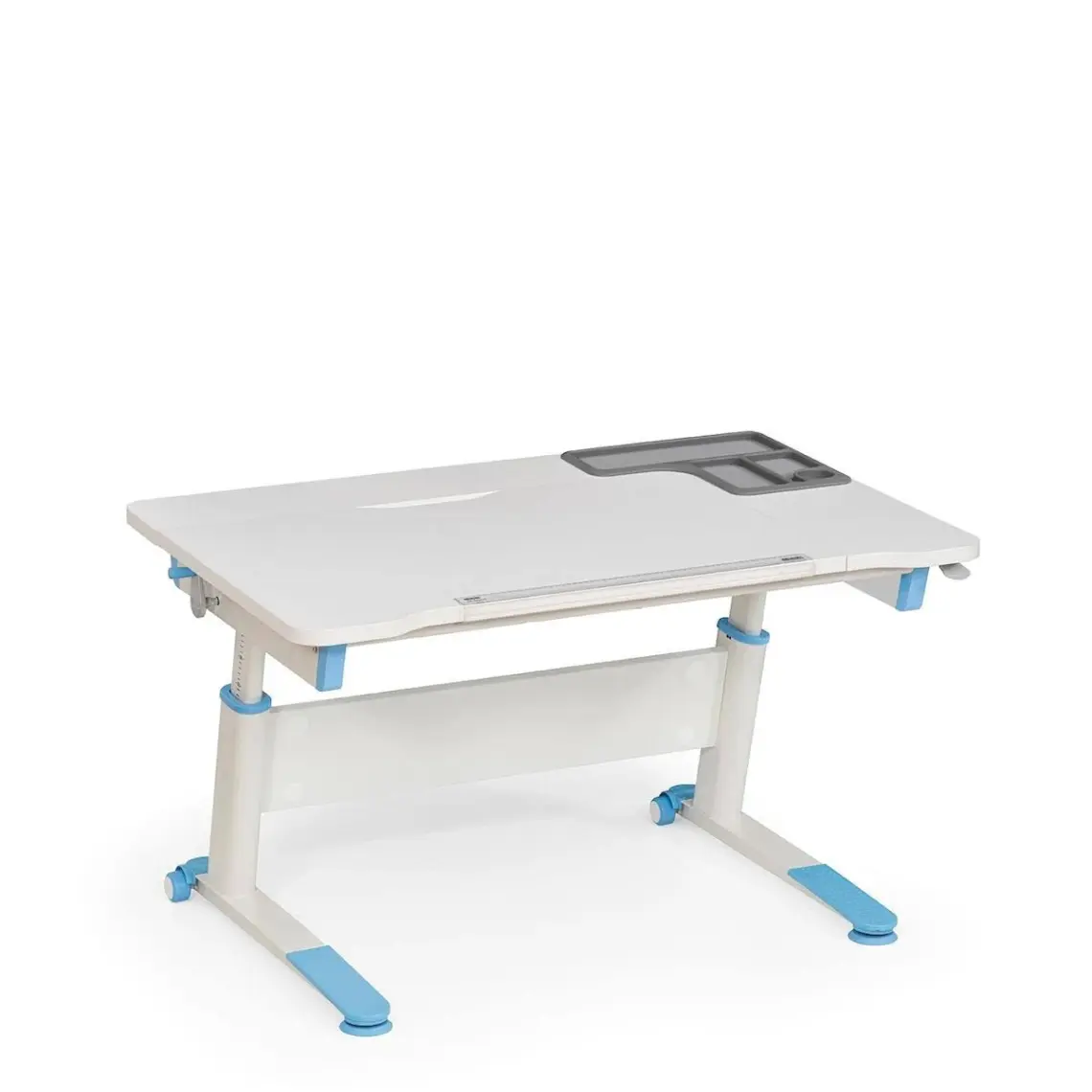 Creo Mobili Erkek Çocuk Çalışma Masası Yükseklik Ayarlı - 130x70 Cm, Beyaz/Mavi - Vega Simple