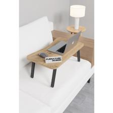 Furnature Design Katlanır Laptop Masası Sehpası Çalışma Yatak Kahvaltı Masası 60X35 cm Atlantik Çam