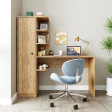 Roomart Roma Raflı Çalışma Masası , Çalışma Ofis Masası Sağ Dolap Atlantik Çam