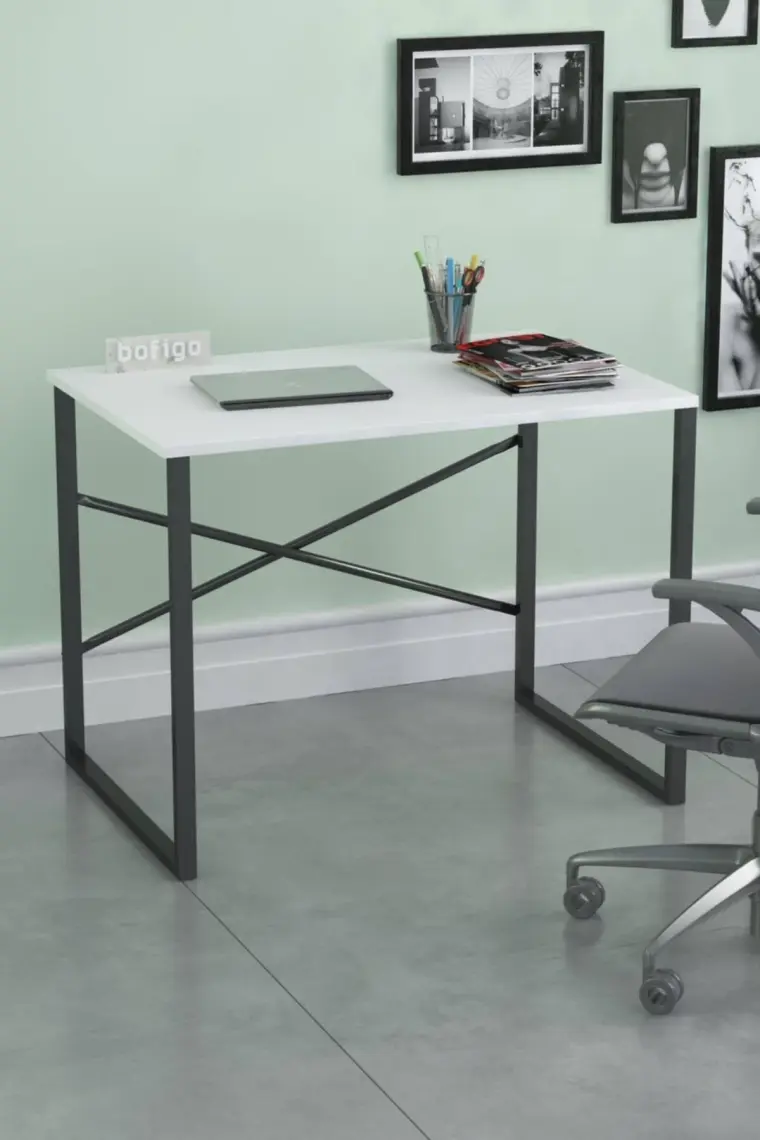 Bofigo 60X90 cm Çalışma Masası Bilgisayar Masası Ofis Ders Yemek Masası Beyaz