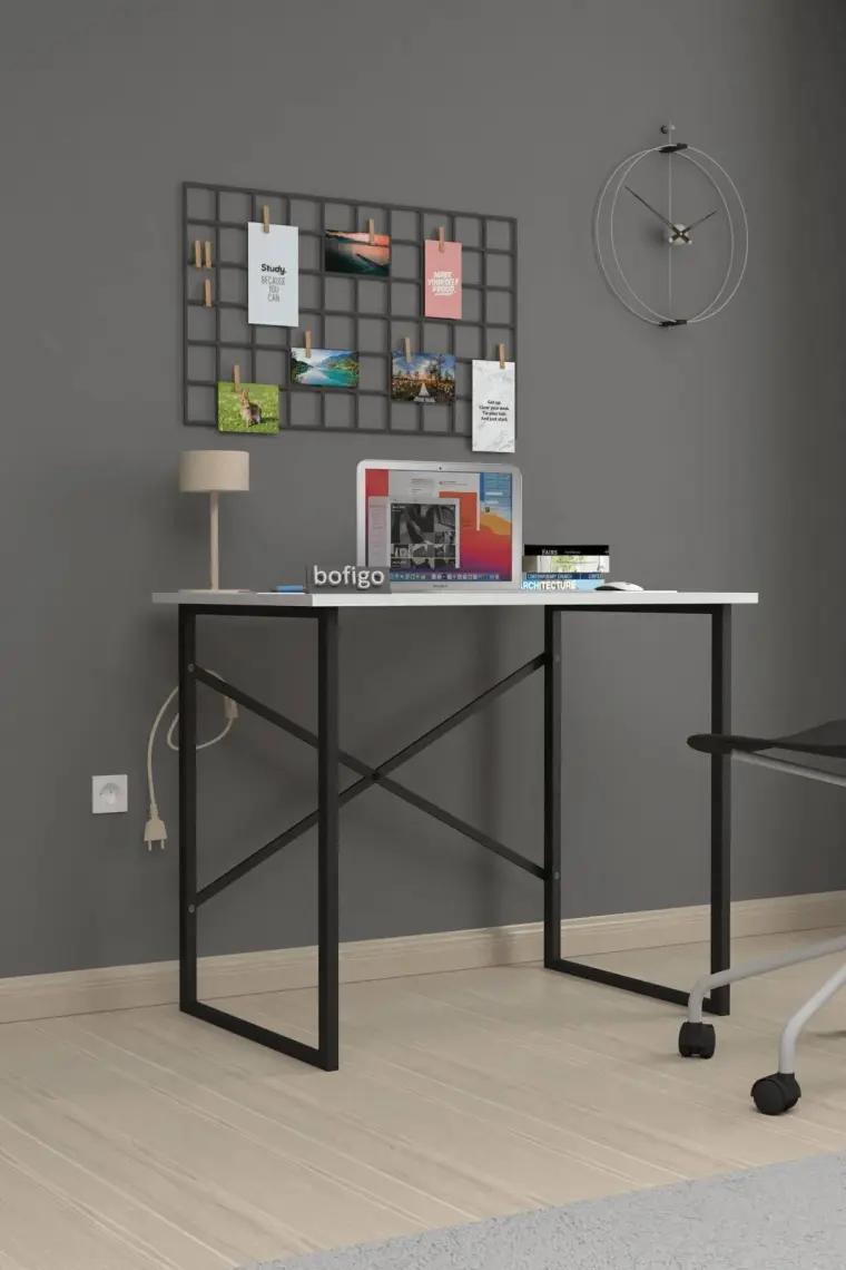 Bofigo 60X90 cm Çalışma Masası Bilgisayar Masası Ofis Ders Yemek Masası Beyaz