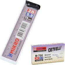 Mikro 0.9 Versatil Kalem Ucu Min Cetvelli 0.9 Mm 2B 75Mm M-750 Cm09 24 Lü (1 Paket 24 Tüp)