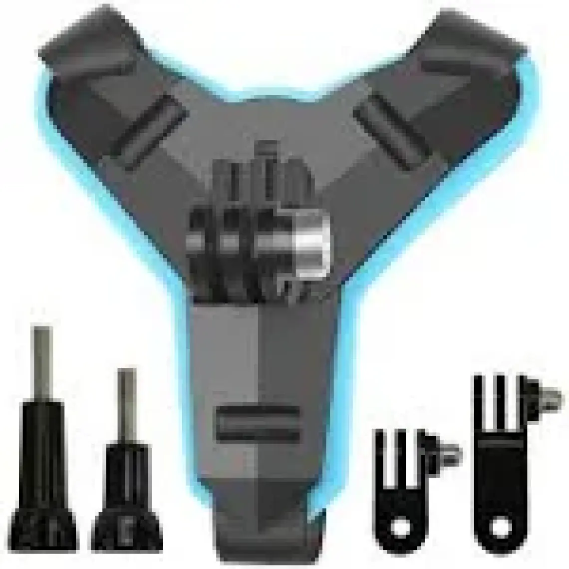 Gplus GP524 5 Parça Gopro Eken Sjcam Xiomi Aksiyon Kamera Tutuculu Jaw Mount Motor Kask Çene Tutma Aparatı 5 Parça Motor Kask Tutucu Set Mavi