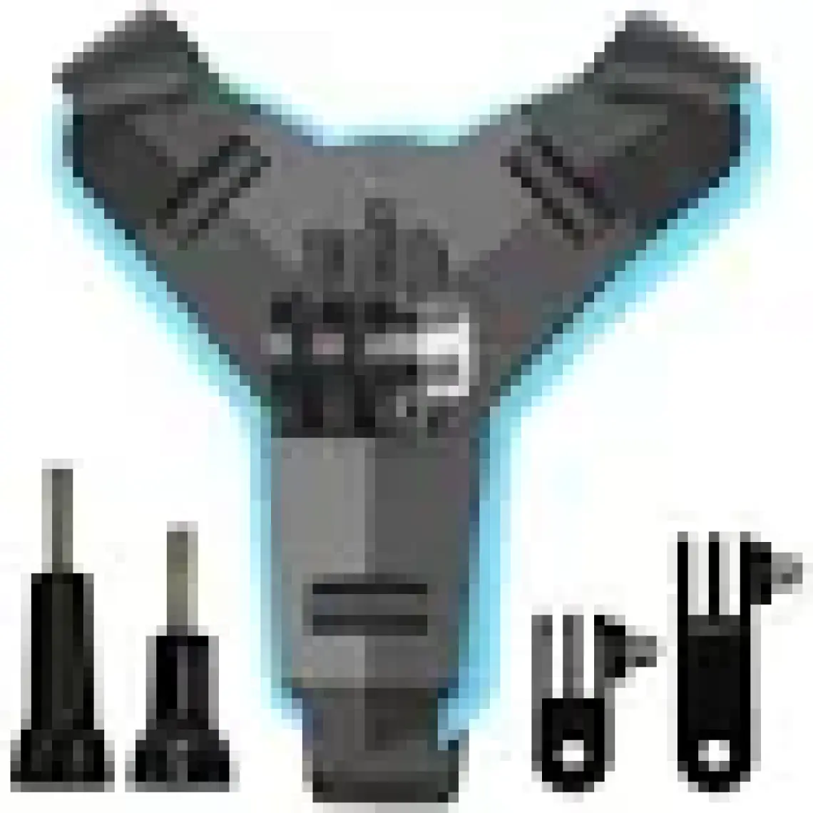 Gplus GP524 5 Parça Gopro Eken Sjcam Xiomi Aksiyon Kamera Tutuculu Jaw Mount Motor Kask Çene Tutma Aparatı 5 Parça Motor Kask Tutucu Set Mavi