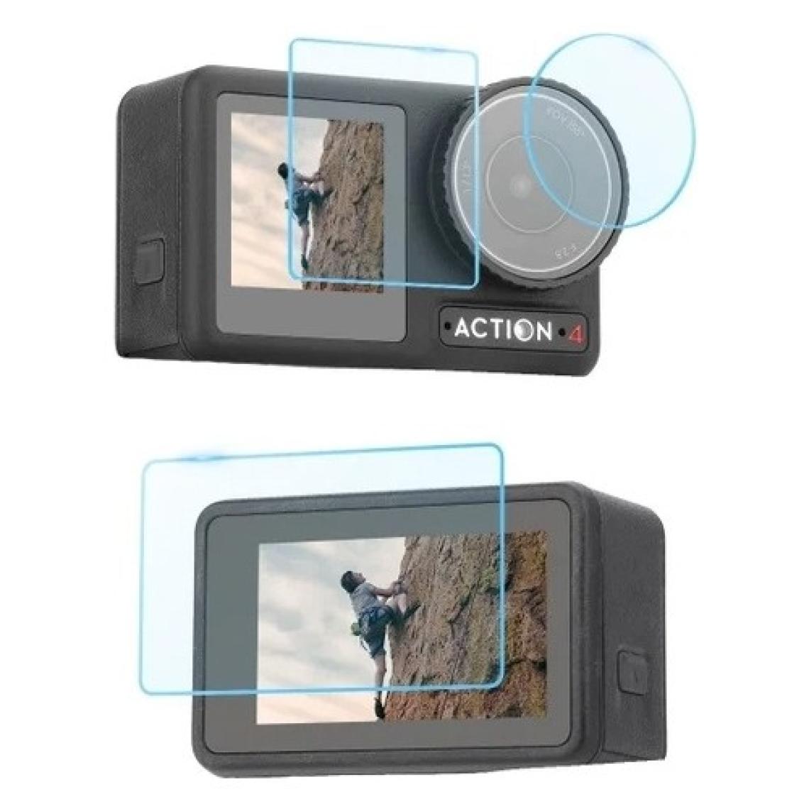 Teknoroket Dji Osmo Action 4 ve 3 Ekran Koruyucu 9h (3 Parça , Ön ve Arka Ekran ve Lens Koruyucu)