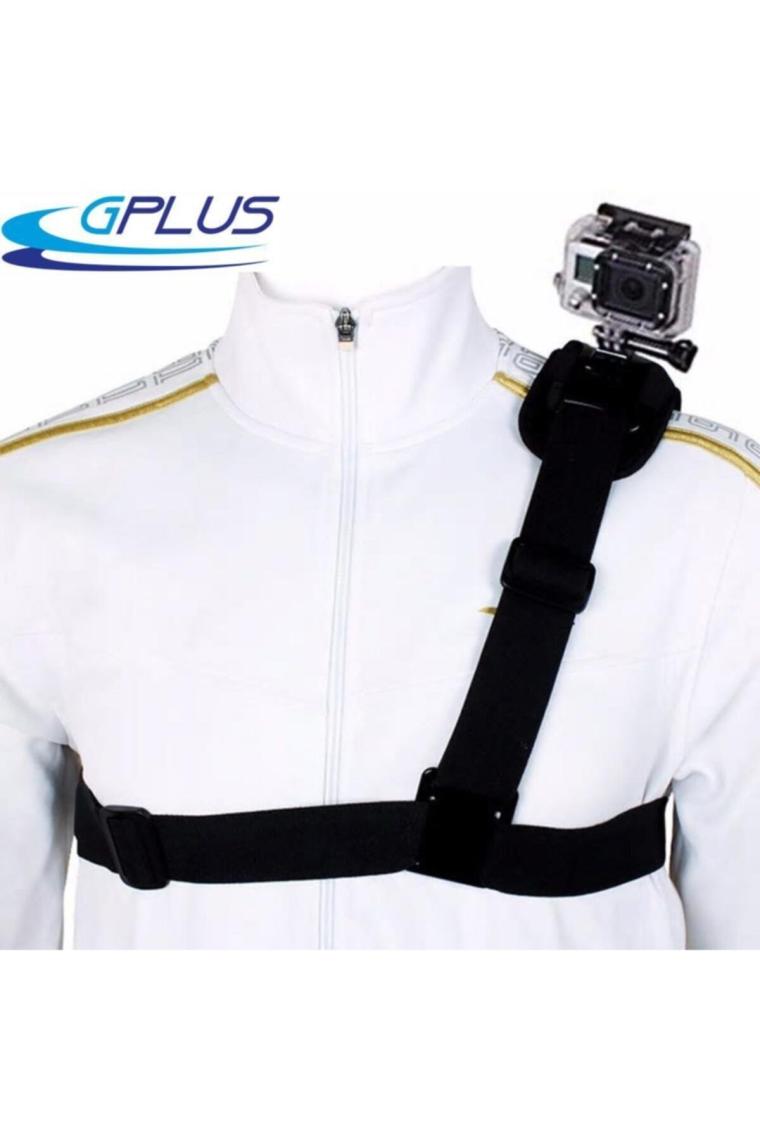 Gplus GP199 Gopro Hero 10 Eken H9R Sjcam SJ4000 M10 Xiaomi Yi Aksiyon Kamera Uyumlu Kalın Omuz Bağlantı Kemeri Chest Belt Shoulder Strap