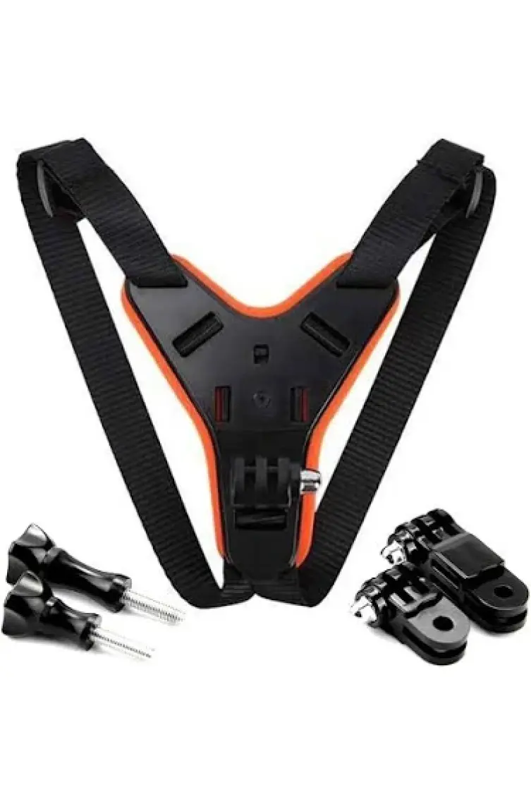 Gplus GP524 5 Parça Gopro Eken Sjcam Xiomi Aksiyon Kamera Tutuculu Jaw Mount Motor Kask Çene Tutma Aparatı 5 Parça Motor Kask Tutucu Set Turuncu