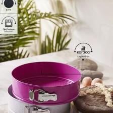 Süper 2'li Kek Kalıbı Seti Gri Fuşya 28/24 Cm