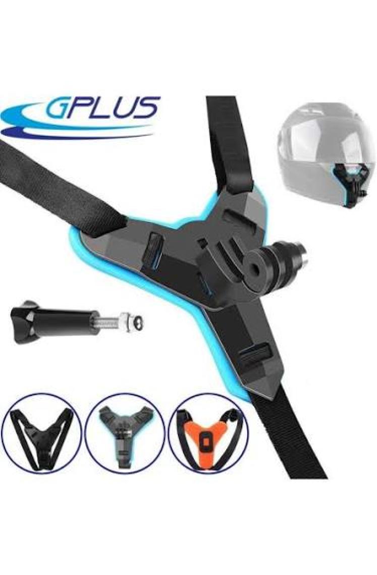 Gplus GP523 Gopro 11 Eken H9R Sjcam Sj4000 Aksiyon Kameralarla Uyumlu Jaw Mount Kask Bağlantı Aparatı Kask Çene Tutucu Turuncu