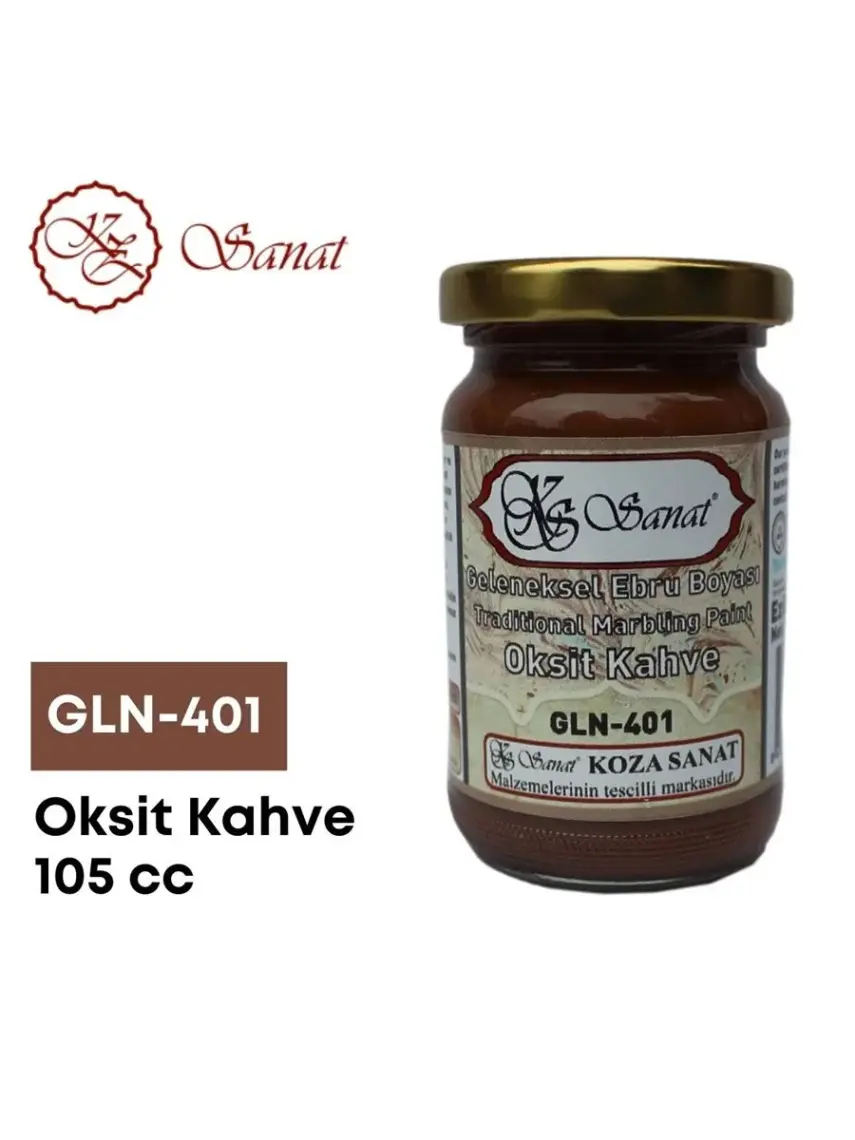 Koza Sanat Ebru Boyası Ezilmiş Oksit Kahve 105 cc Gln - 401