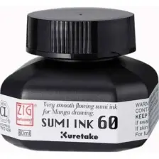Zig Cartoonist Sumi Ink Siyah - Black 60ML