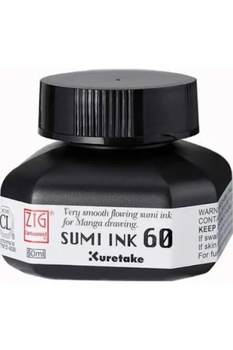 Zig Cartoonist Sumi Ink Siyah - Black 60ML
