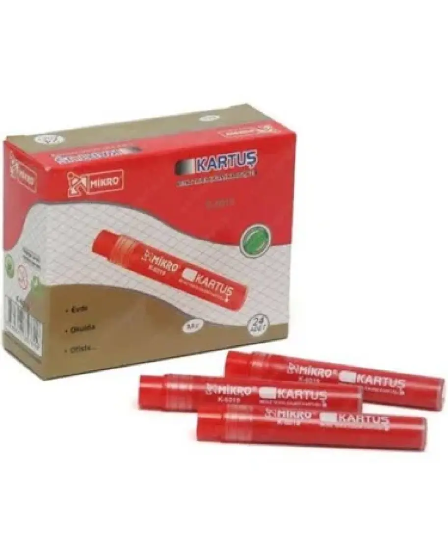 K-6019 Tahta Kalemi Kartuşu Kırmızı 24 Lü (1 Paket 24 Adet)