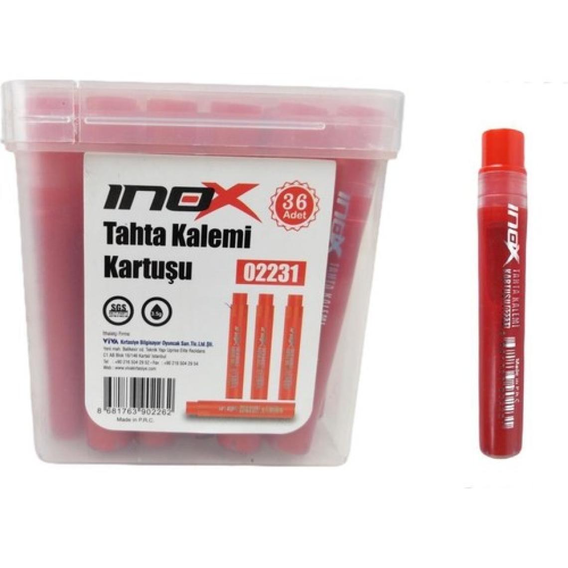 Inox Beyaz Tahta Kalemi Kartuşu Kırmızı 36'lı
