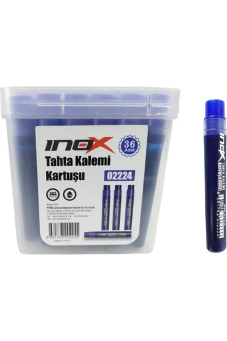 Inox Beyaz Tahta Kalemi Kartuşu Mavi 36'lı