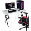Hey Modüler Mobilya Heygaming Profesyonel Oyuncu Masa Beyaz Siyah Bilgisayar Çalışma Masası 120 Cm