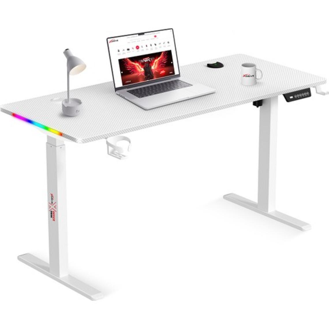 xDrive Rüzgar Yükseklik Ayarlı RGB Oyuncu & Çalışma Masası Beyaz ( 140x60 )