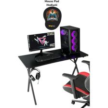Hey Modüler Mobilya Heygaming Profesyonel Oyuncu Masa Siyah Siyah Bilgisayar Çalışma Masası 120 Cm