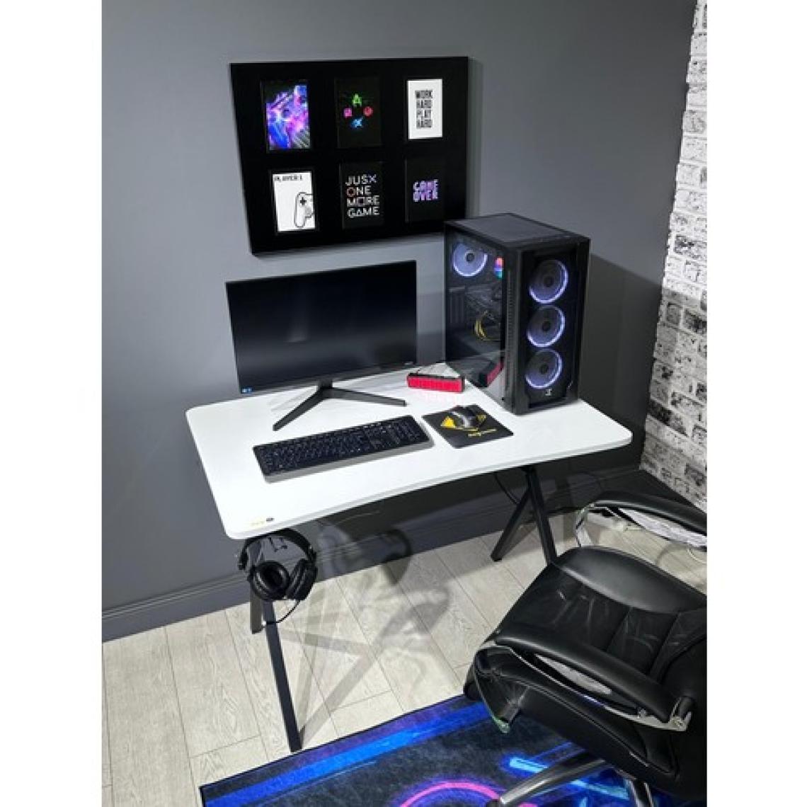 Hey Modüler Mobilya Heygaming2 Profesyonel Oyuncu Masası Beyaz Siyah 110 cm