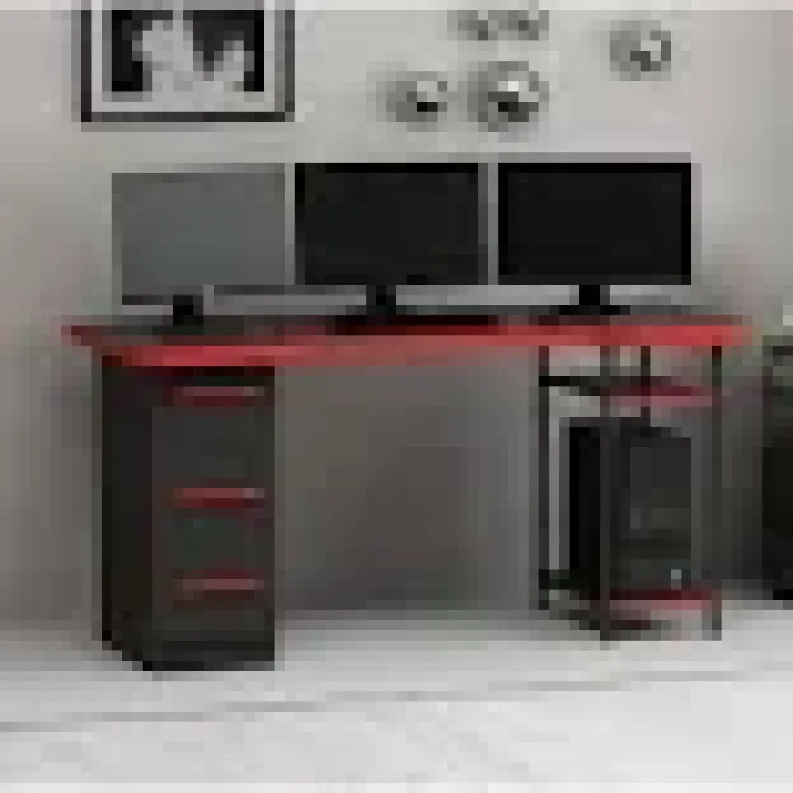 X-Force Phoenix 3 Ç Metal Raf Ayaklı Oyuncu Masası Rgb LED Işıklı - Set 7