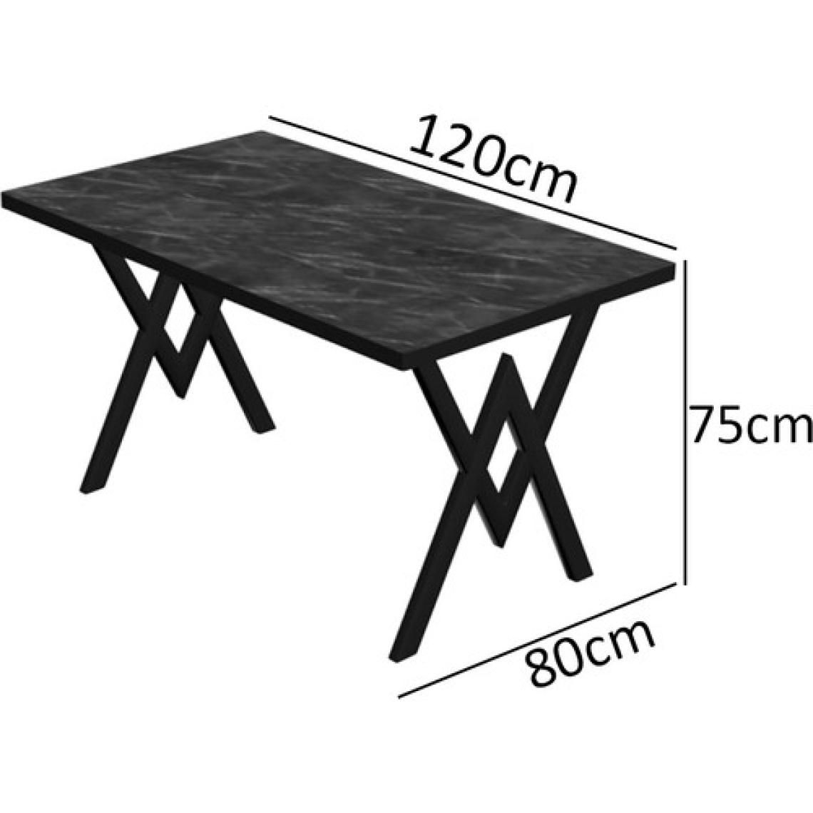 EVDEMO Trend 4 Kişilik Modern Suntalam Mutfak Masa Takımı 120x80 cm, Beyaz-Krem-Siyah, Toz Boyalı Metal Ayaklar