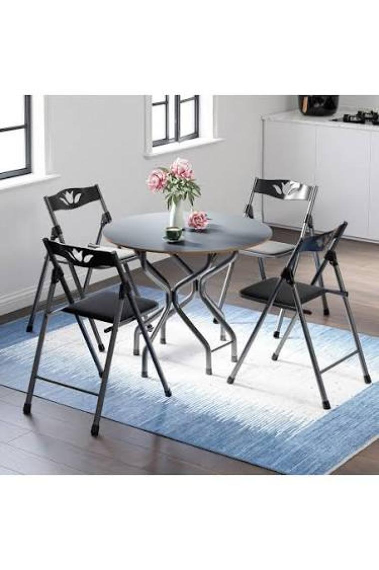 Güzelkan Mutfak Masa Sandalye Takımı Bahçe Yemek Masa Seti Yuvarlak Füme 1052