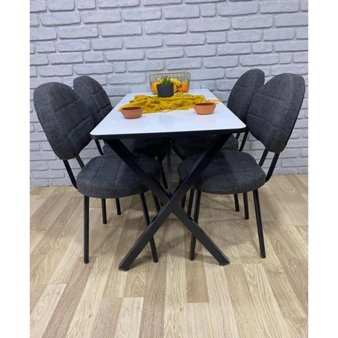 Bambeds Mobilya Masa Takımı, Yemek Masası, Mutfak Masası, Balkon Masası - 60X120 Beyaz