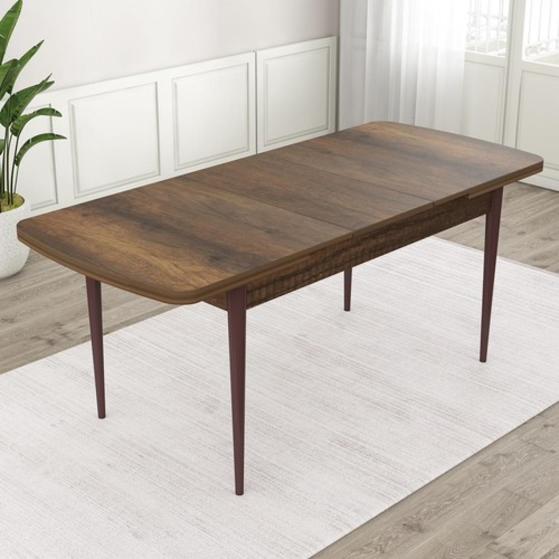 Canisa Concept Kar Serisi  Açılabilir 80 x 132 cm Mdf Mutfak Masa Takımı Barok Ahşap Desen Masa 6 Sandalye