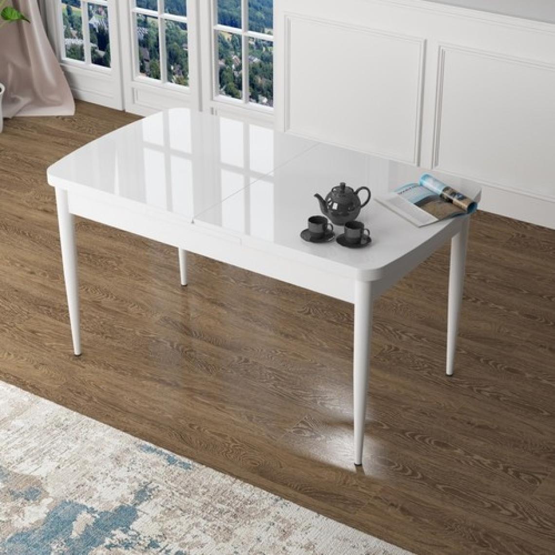 Canisa Zen Serisi Açılabilir Beyaz Mdf 80X132 Mutfak Masa Takımı 6 Adet Sandalye