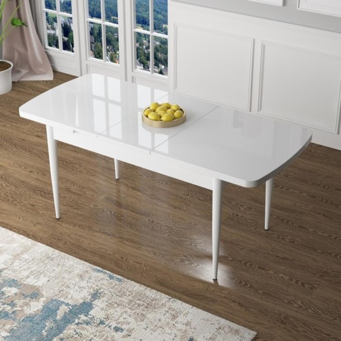 Canisa Zen Serisi Açılabilir Beyaz Mdf 80X132 Mutfak Masa Takımı 6 Adet Sandalye